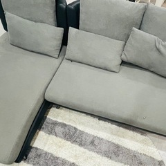 ニトリ　カウチソファ　グレー　　　の画像