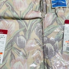 【新品】元値7,400円【日本製】チューリップ柄 100×130cm 2枚セット 高級品 半間用 Made in JAPAN ドレープカーテン 花柄 遮光 curtainの画像