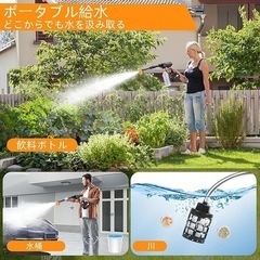高圧洗浄機 コードレス 高性能6in1ノズル噴射距離10M充電式 バッテリー式の画像