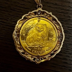 純金　マン島キャット　1/5オンス　ペンダントの画像