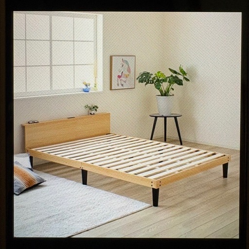 シングルベッド マットレス付き 幅100×奥行210×高さ83cm 木製 寝具 