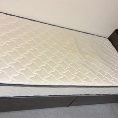 【タンスのゲン】収納付きシングルベッド　マットレス/スマホスタンド/USB/コンセント付き　の画像