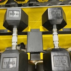 未使用　　ヘックスラバーダンベル　17.5kg ２個の画像