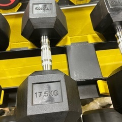 未使用　　ヘックスラバーダンベル　17.5kg ２個の画像