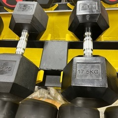 未使用　　ヘックスラバーダンベル　17.5kg ２個の画像