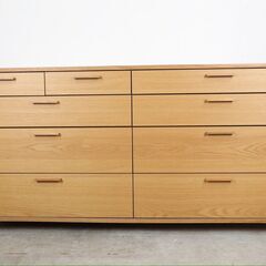 美品『オーク材』サイドボード ドロワー リビングボード チェスト リビング収納 国産家具 RWsid21の画像