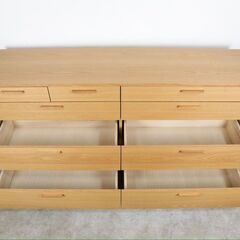 美品『オーク材』サイドボード ドロワー リビングボード チェスト リビング収納 国産家具 RWsid21の画像