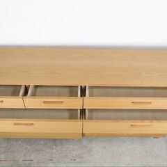 美品『オーク材』サイドボード ドロワー リビングボード チェスト リビング収納 国産家具 RWsid21の画像