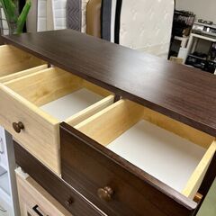 【リサイクルショップ ピカソ 小松原】🌈🪵✨【幅90cm✨カラフル前板🎨4段チェスト】✨🪵🌈★7220★の画像