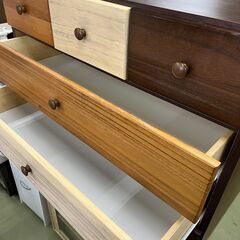 【リサイクルショップ ピカソ 小松原】🌈🪵✨【幅90cm✨カラフル前板🎨4段チェスト】✨🪵🌈★7220★の画像