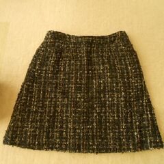 M'S GRACY　ツイード ブラック系 台形　ミニスカート。の画像