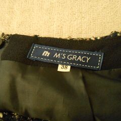 M'S GRACY　ツイード ブラック系 台形　ミニスカート。の画像