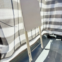 折りたたみテーブル　ハイタイプ　白の画像