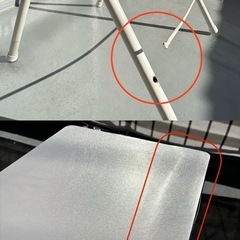 折りたたみテーブル　ハイタイプ　白の画像