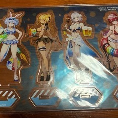 【新品・未開封】わたお（おわた社） ホロライブ三期生「兎田ぺこら」「不知火フレア」「白銀ノエル」「宝鐘マリン」水着アクリルスタンドの画像