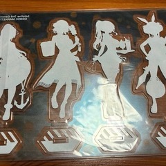 【新品・未開封】わたお（おわた社） ホロライブ三期生「兎田ぺこら」「不知火フレア」「白銀ノエル」「宝鐘マリン」水着アクリルスタンドの画像