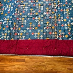 かいまき布団② 超ロングはんてん　青色の画像