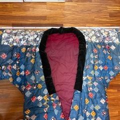 かいまき布団② 超ロングはんてん　青色の画像