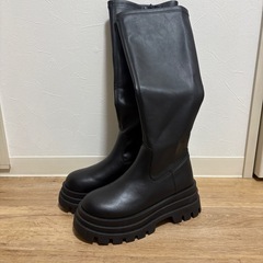 未使用◆グレイルレザー厚底ロングブーツ[zr1138]の画像