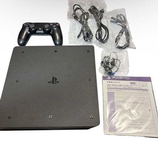 PS4 本体 500GB ジェットブラック 動作良好 ソフト2本付き