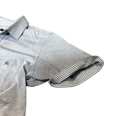 バーバリー　Burberryグレー 半袖シャツ フロントポケット付き Mの画像