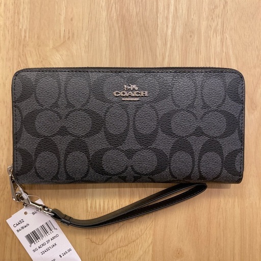コーチ　シグネチャーブラック長財布I①【新品未使用】 COACH 財布 コーチ長 財布 シグネチャー デボスド メンズ 財布 
