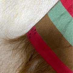 リバーシブルスカーフ　シルク　ストライプ＆ブラウンスカーフ:ファッション小物の画像