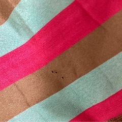 リバーシブルスカーフ　シルク　ストライプ＆ブラウンスカーフ:ファッション小物の画像