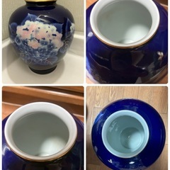 宮内庁御用達 深川製磁 有田焼 金彩 紫陽花 あじさい 花瓶 花びん 花器の画像