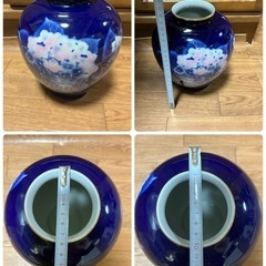 宮内庁御用達 深川製磁 有田焼 金彩 紫陽花 あじさい 花瓶 花びん 花器の画像