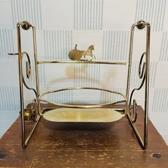 アンティーク調 馬車デザイン 真鍮風ボトルスタンド レトロ ボトルスタンドの画像