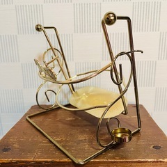 アンティーク調 馬車デザイン 真鍮風ボトルスタンド レトロ ボトルスタンドの画像