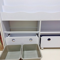 絵本棚 えほん棚 おもちゃ収納 おもちゃ 収納 ラック おもちゃ箱 ボックス BOX 本棚 ブックシェルフ おもちゃ棚 玩具 カラーボックス 絵本 棚 木製 北欧風 キャスター付き 大容量 子供 こども 子ども リビングの画像