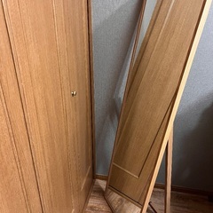 無印オーク材　姿見の画像