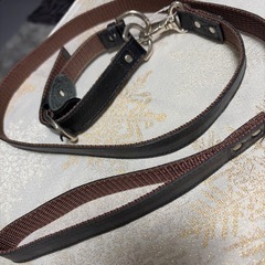犬散歩用首輪&リード（本皮使用）の画像