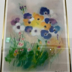   ★【ダン・パルトゥシュ】リトグラフ　［野に咲くアネモネ］額サイズ62×70cm　💳自社配送時🌟代引き可💳※現金、クレジット、スマホ決済対の画像