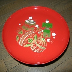 高杯　円形　 朱　 ひな道具　ひな飾り　手毬柄　菓子器　 祝高杯　 茶道具　箱あり　の画像