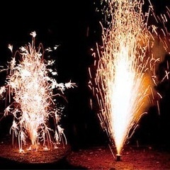 吹き出し花火、打ち上げ花火、お話し中の画像