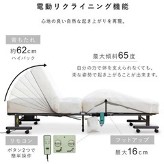 特別価格‼️ 直接→¥12,000IRIS 電動リクライニングシングルベッドの画像