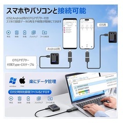 ボイスレコーダー 32G大容量 80時間連続録音 ノイズリダクション 小型 録音の画像