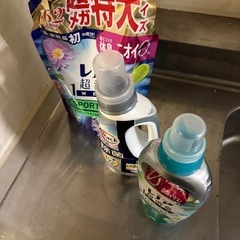 シャンプー、コンディショナー、洗濯洗剤、柔軟剤の画像