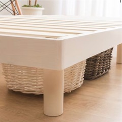 🌿 【シングルベッドフレーム×2台セット/ホワイト】ワイドキングとして使用／状態良好✨の画像