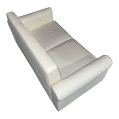 【ジ1213-05】ホワイトインテリアにぴったり‼️大人可愛いコンパクト‼️2人掛け　ソファの画像