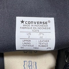 コンバース オールスター レザー ハイカット モノクロ 黒 22cmの画像