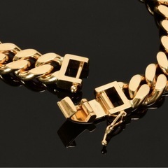 【美品】K18 2面カット 100g喜平ブレスレット21cm 中折留の画像