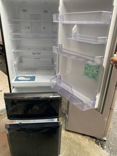 NO B712?福岡市内配送設置無料✨?三菱電機 MITSUBISHI ELECTRIC 冷蔵庫 (370L・右開） 3ドア プラチナ