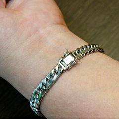 【美品】喜平プラチナブレスレット 50g 20cm 6面ダブル 中留W PT850 造幣局刻印入の画像