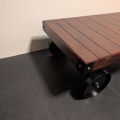 インダストリアル調◎男前トロリーテーブル（直接取引歓迎）の画像