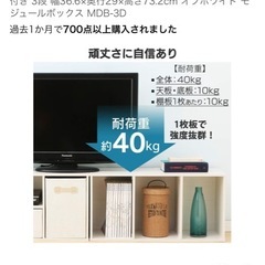 2個セット　アイリスオーヤマ カラーボックス 収納ボックス 本棚 扉付き 3段 オフホワイト モジュールボックス MDB-3Dの画像