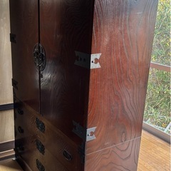 総桐】家紋入り 和箪笥 着物箪笥 時代箪笥 桐タンス 保存良好の画像